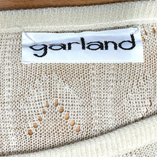 Garland Women's Sheer Sweater Herringbone Arrow Knit Lightweight Beige Size S