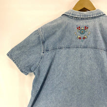 Classic Floral Blue Denim Top 1X