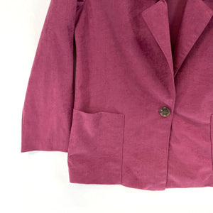 Haband Women's Blazer One Button Soft Suede Pockets Made USA Vtg Pink Size S