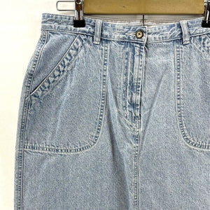 Blue Denim Mini Skirt Frayed Edge Woman's Size 10