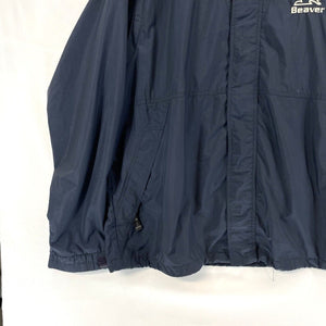 North End Men's Windbreaker Jacket Zip Up Beaver Stitching Navy Blue Size XL