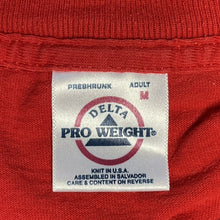 Delta Pro Weight Men's T Shirt Pea Ridge Black Hawks Stitching Vtg Red Size M