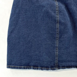 Harper Women Mini Denim Skirt Braid Belt Pockets Stretch Blue Waist 26 in Size S