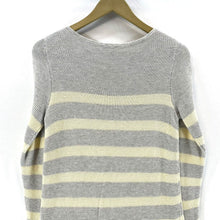 J Jill Women's Knit Sweater Dress Long Tunic Cozy Striped Gray Yellow Size XS