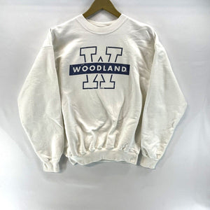 Hanes Men's Crewneck Sweatshirt Woodland School Sports Vtg Y2K 90's White Size M