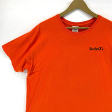 Gildan Men's T Shirt Suzie Q's Fort Smith AR Souvenir Bright Orange Size XL