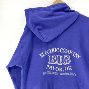 Gildan Men's Full Zip Hoodie BIG Electric Pryor OK Workwear Purple Size L