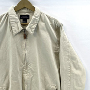 Class Club Women's Light Jacket Blank Zip Up Pockets Canvas Beige Size XL