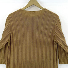 Blair Women's Knit Top Ribbed Lightweight Sweater Cozy VTG Camel Brown Size M