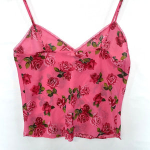 Romantic Pink Floral Camisole M