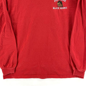 Men's M Red Black Hawks Stitched Tee