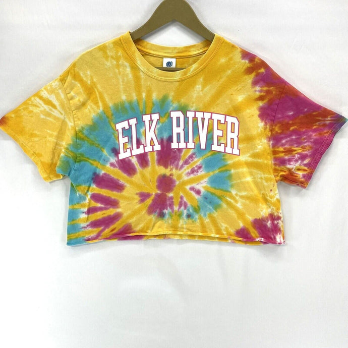 Colortone Womens Tie Dye Cropped Shirt Elk River L