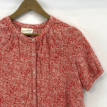 Universal Thread Women's Cropped Button Blouse Spring Floral Red White Size S