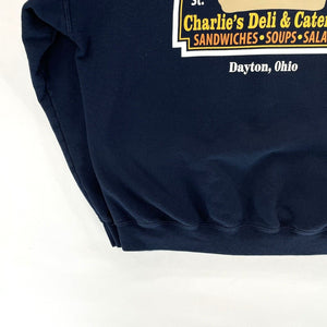 Gildan Men's Sweatshirt Charlie's Deli Sandwich Dayton OH Souvenir Blue Size XL