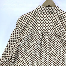 Liz Claiborne Women's Blouse Light Button Up Sunflower Polka Dot Beige Size 20