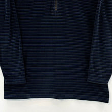 Erika Women's 90's Sweater 1/4 Quarter Zip Pullover Striped Vtg Blue Size L