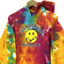 Retro Vision Women's Tie Dye Hoodie Fudge Smiley Face Mackinac Island Size S