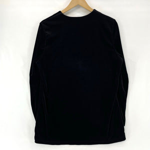 Maren & Maren Women's Button Up Blouse Velvet Tunic Vtg Made USA Black Size M