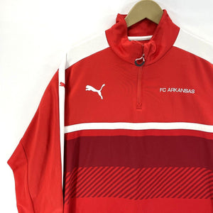 Puma Men's 1/4 Quarter Zip Pullover Dry Cell Futbol Club Arkansas Red Size 2XL