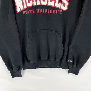 Champion Men's Hoodie Sweater Nicholls State University Sports Black Size S