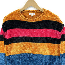 Soft Boxy Knit Sweater Yellow Pink Blue S