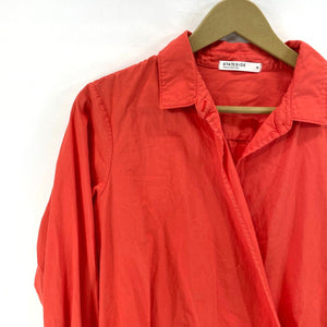 Stateside Women's Wrap Blouse Lightweight Tie Waist Made USA Orange Size M