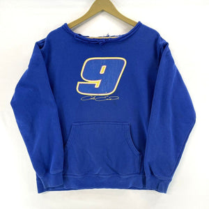 Men's Cutoff Sweater Fleece Nascar Racing 9 Chase Elliot Oversized Blue Size L