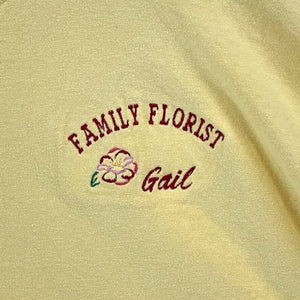 Pluma Women's Cropped T Shirt Gail Family Florist Stitching Yellow Size 2XL