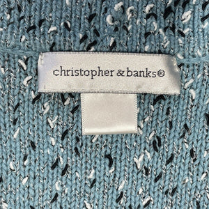 Christopher & Banks Women's Knit Sweater Cozy Open Cardigan Blue Size S