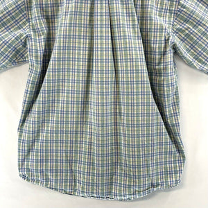 Twenty X Wrangler Men's Button Up Shirt Pastel Plaid Blue Green Vtg Size L