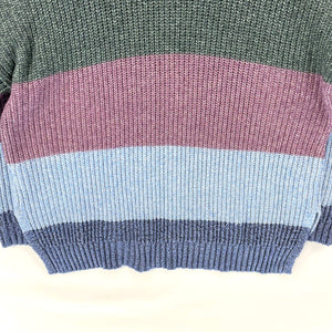 American Eagle Women's Knit Sweater Soft Pastel Striped Blue Green Pink Size M