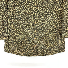 Joan Rivers Women's Light Jacket Blouse Pockets Leopard Cheetah Brown Size M