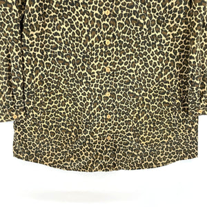 Joan Rivers Women's Light Jacket Blouse Pockets Leopard Cheetah Brown Size M