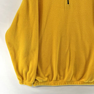 LAL Mens 1/4 Quarter Zip Fleece Sweater Bemidji Minnesota Pockets Yellow Size XL