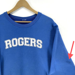 Vtg Men's Graphic Sweatshirt Rogers Grunge Boxy Relaxed Blue Size M