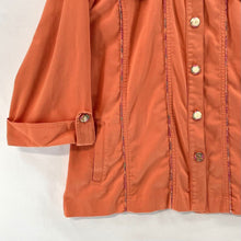 Nancy Bolen Women's Light Jacket Bright Stitching Vtg Made USA Orange Size L