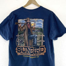 Gildan Men's Graphic T Shirt Sunbird Mountain Grill Colorado Springs Blue Size L