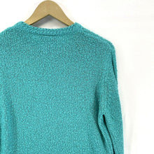 National Women's Knit Sweater Cozy Button Cardigan Teal Blue Size L