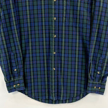 McGregor Classics Men's Button Up Shirt Lightweight Vtg Plaid Blue Green Size S