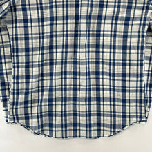 Saddlebrook Men's Button Up Shirt Western Pearl Snap Plaid Blue White Vtg Size M