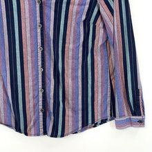 Christoper & Banks Women's Boho Tunic Groovy Button Blouse Striped Purple Size M