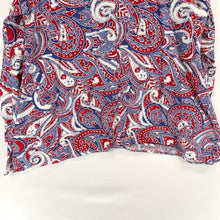 Westbound Women's Button Up Linen Blend Flowy Tunic Paisley Blue Red Size L