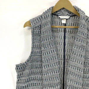 Casual Knit Vest Heather Blue White XL