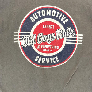 Old Guys Rule Men's Graphic T Shirt Automotive Service Souvenir Gray Size L