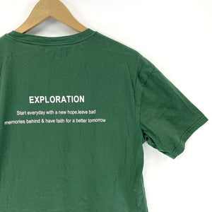 Men's Soft Graphic T Shirt Exploration Hopeful Quote Outdoor Green Size M