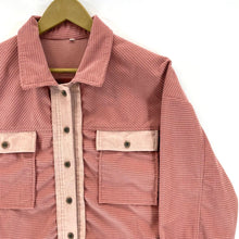 Boutique Women's Button Up Shirt Light Flannel Outdoor Waffle Knit Pink Size L