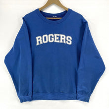 Vtg Men's Graphic Sweatshirt Rogers Grunge Boxy Relaxed Blue Size M