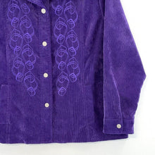 Vintage Women's Corduroy Jacket Embroidered Snap Button Size L