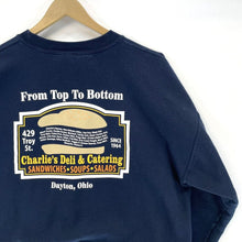 Gildan Men's Sweatshirt Charlie's Deli Sandwich Dayton OH Souvenir Blue Size XL