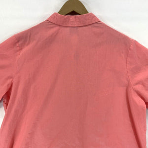 Sue Scott Women's Button Up Blouse Pleated Lightweight Sheer Pink Size 18W